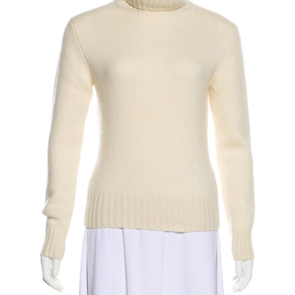 Loro Piana Sweaters Winter White Mockneck Cashmere Sweater